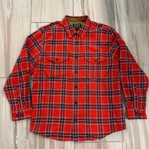 Filson Northwest Wool Shirt LS Button Up Shirt Red White Blue Mens XL
